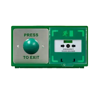 L33964 - ICS Dual Unit MCP110 Call Point With Green Dome Exit Button &lpar;Horizontal&rpar; DBB-H-04-110-H