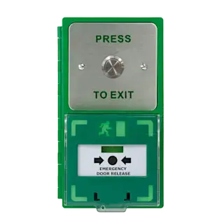 L33961 - ICS Dual Unit MCP110 Call Point With 19mm Stainless Steel Exit Button &lpar;Vertical&rpar; DBB-H-02-110-V