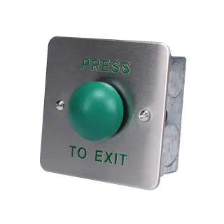 AS8011 - ASEC Press To Exit Green Dome Button SS Flush Fitting