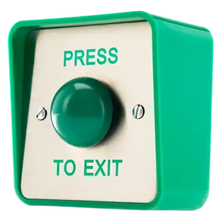L33153 - ICS Exit Button Green Dome Surface Fitting 1 Gang Low Duty - DRB044S-SS-PTE