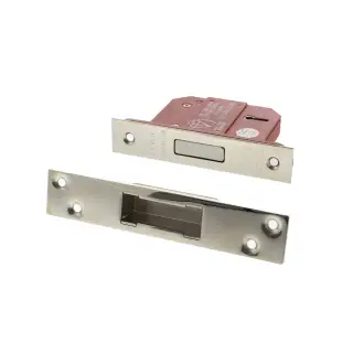 Atlantic - ALKDEAD5LK25PN British Standard 5 Lever Key Deadlock 2&period;5" - Polished Nickel