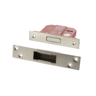 Atlantic - ALKDEAD5LK25SN British Standard 5 Lever Key Deadlock 2&period;5" - Satin Nickel