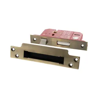 Atlantic - ALKSASH5LK25MAB British Standard 5 Lever Key Sashlock 2&period;5" - Matt Antique Brass