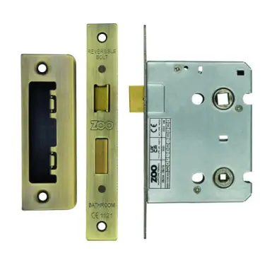 Click Here To Enlarge This Photo Of ZBC76AB Zoo Hardware Contract Residential Bathroom Lock 76mm &lpar;57mm Backset&rpar; Antique Brass