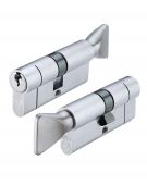 V10EP90CTSCE - Zoo Hardware Vier V10 Euro Profile Cylinder & Turn 90mm (45/45T) Satin Chrome
