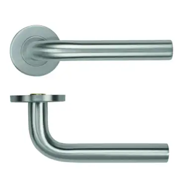 Click Here To Enlarge This Photo Of ZCS2020G36SS Zoo Hardware 19mm Radius Lever on Round Rose - 53mm x 6mm &lpar;Grade 201&rpar; Satin Stainless Steel