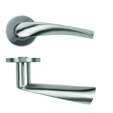 Click Here To Enlarge This Photo Of ZCS2140G36SS Zoo Hardware Twist Lever on Round Rose - 53mm x 6mm &lpar;Grade 201&rpar; Satin Stainless Steel