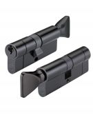 V5EP100CTBKE - Zoo Hardware Vier V5 Euro Profile Cylinder & Turn 100mm (50/50T) Black
