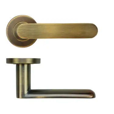 Click Here To Enlarge This Photo Of ZCS2090G3AB Zoo Hardware 19mm Arched Lever on Round Rose - 52mm x 8mm &lpar;Grade 201&rpar; Antique Brass