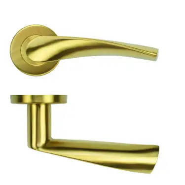 Click Here To Enlarge This Photo Of ZCS2140G3PVDSB Zoo Hardware Twist Lever on Round Rose - 52mm x 8mm &lpar;Grade 201&rpar; PVD Satin Brass