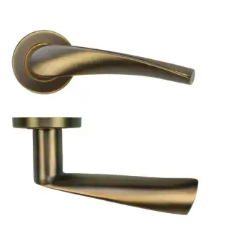 ZCS2140G3AB Zoo Hardware Twist Lever on Round Rose - 52mm x 8mm &lpar;Grade 201&rpar; Antique Brass