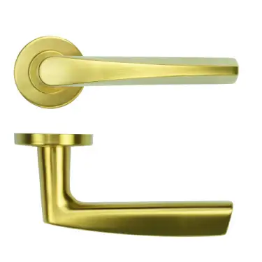 Click Here To Enlarge This Photo Of ZCS2170G3PVDSB Zoo Hardware Designer Lever on Round Rose - 52mm x 8mm &lpar;Grade 201&rpar; PVD Satin Brass