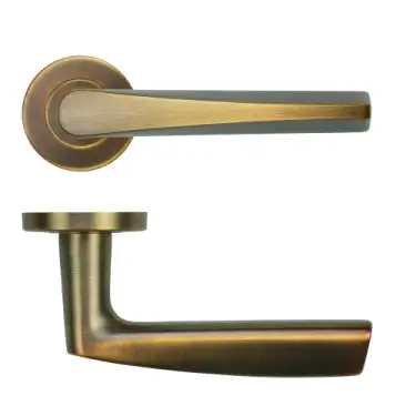 Click Here To Enlarge This Photo Of ZCS2170G3AB Zoo Hardware Designer Lever on Round Rose - 52mm x 8mm &lpar;Grade 201&rpar; Antique Brass