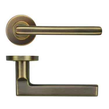 Click Here To Enlarge This Photo Of ZCS2180G3AB Zoo Hardware Modern Lever on Round Rose - 52mm x 8mm &lpar;Grade 201&rpar; Antique Brass