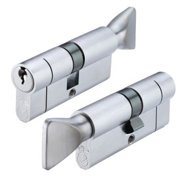 Click Here To Enlarge This Photo Of V5EP3040CTSCE - Zoo Hardware Vier V5 Euro Profile Cylinder & Turn 70mm (30/40T) Satin Chrome