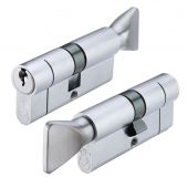 V5EP3040CTSCE - Zoo Hardware Vier V5 Euro Profile Cylinder & Turn 70mm (30/40T) Satin Chrome