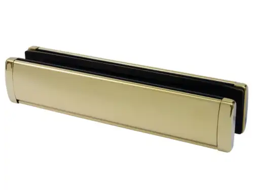 Click Here To Enlarge This Photo Of Contemporary Sleeve Type Letter Plate - 318x65mm&comma; Suits 40-75mm Thick doors&comma; 316 PVD Polished Brass &lpar;LP250-PPB&rpar;