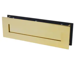 BLU Performance Classic Sleeved Letter Plate&comma; 330 x 100mm&comma; Up to 68mm Door Thickness&comma; 316 Stainless Steel in a PVD Polished Brass Finish &lpar;LP430-PPB&rpar;