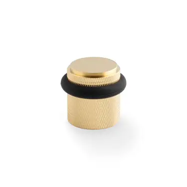 Click Here To Enlarge This Photo Of AW639KSBPVD - Alexander & Wilks Brunel Knurled Floor Mounted Door Stop - Satin Brass PVD