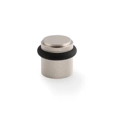 Click Here To Enlarge This Photo Of AW639KSN - Alexander & Wilks Brunel Knurled Floor Mounted Door Stop - Satin Nickel