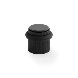 AW639RBL - Alexander & Wilks Brunel Reeded Floor Mounted Door Stop - Black
