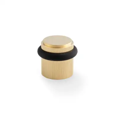 Click Here To Enlarge This Photo Of AW639RSBPVD - Alexander & Wilks Brunel Reeded Floor Mounted Door Stop - Satin Brass PVD