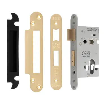 Click Here To Enlarge This Photo Of ESS5025SB&sol;R  - Carlisle Brass Easi-T Heavy Duty 64mm Euro Profile Sashlock &lpar;Radius Corners&rpar; Satin Brass