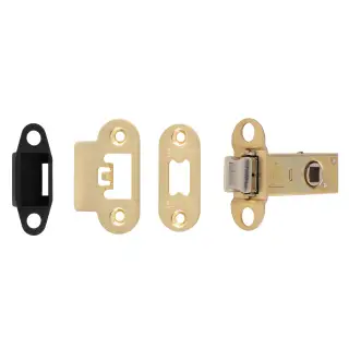 TLS5025SB&sol;R  - Carlisle Brass Easi-T Heavy Duty 64mm Tubular Latch &lpar;Radius Corners&rpar; Satin Brass
