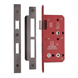 LAL1625-MB M&period;Marcus CE DIN Bathroom Lock &lpar;78mm Centres&rpar; Matt Bronze Finish