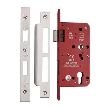 Click Here To Enlarge This Photo Of LAL1631-SN&SC M&period;Marcus CE Euro Profile DIN Sashlock &lpar;72mm Centre&rpar; Satin Nickel&sol;Chrome finish