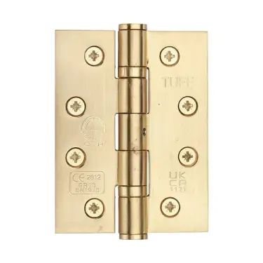 Click Here To Enlarge This Photo Of SS-4X3-SB M&period;Marcus Stainless Steel Line Grade 13 Ball Bearing Hinges 4" x 3" x 3mm Satin Brass finish