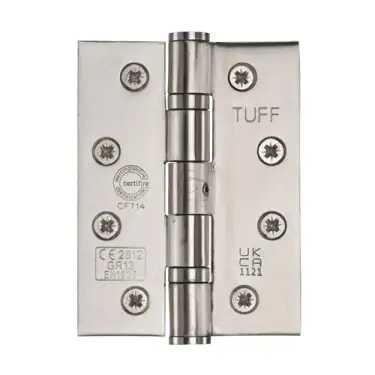Click Here To Enlarge This Photo Of SS-4X3-SS M&period;Marcus Stainless Steel Line Grade 13 Ball Bearing Hinges 4" x 3" x 3mm Satin Steel finish