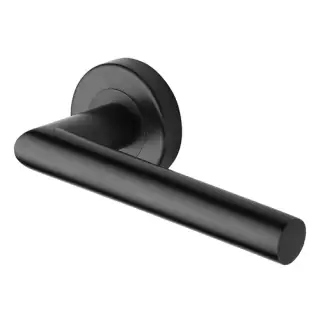 V3840-BKMT M&period;Marcus Heritage Brass Door Handle Lever Latch on Round Rose Athena Design Matt Black finish