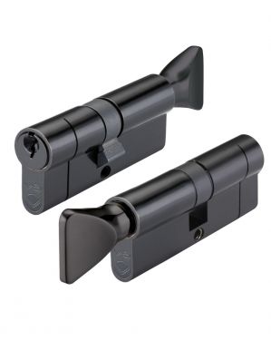 Click Here To Enlarge This Photo Of V5EP60CTBKE - Zoo Hardware Vier V5 Euro Profile Cylinder & Turn 60mm (30/30T) Black