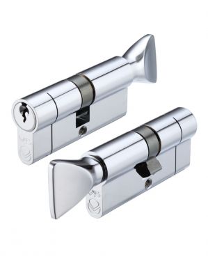 Click Here To Enlarge This Photo Of V5EP60CTPCE - Zoo Hardware Vier V5 Euro Profile Cylinder & Turn 60mm (30/30T) Polished Chrome