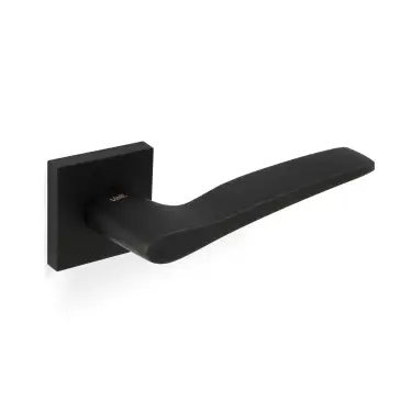 Click Here To Enlarge This Photo Of H1018SQMBPVD Valli Otello Lever on Square Rosette - Matt Black PVD