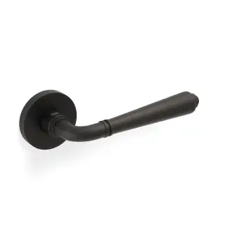 H1037MBPVD Valli Teseo Lever on Round Rosette - Matt Black PVD