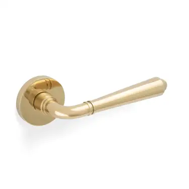 Click Here To Enlarge This Photo Of H1037PBPVD Valli Teseo Lever on Round Rosette - Polished Brass PVD