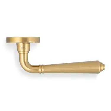 Click Here To Enlarge This Photo Of H1037PBPVD Valli Teseo Lever on Round Rosette - Polished Brass PVD