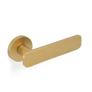 H1050SBPVD Valli Giasone Lever on Round Rosette - Satin Brass PVD