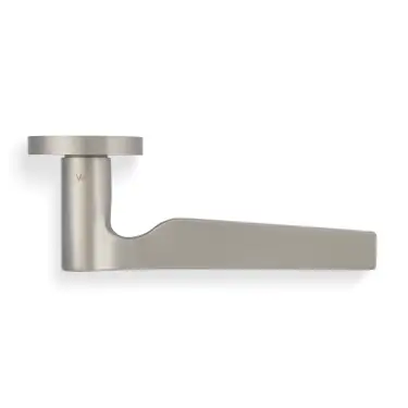 Click Here To Enlarge This Photo Of H1062SNPVD Valli Carmen Lever on Round Rosette - Satin Nickel PVD