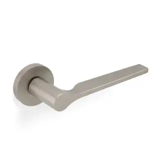 H1062SNPVD Valli Carmen Lever on Round Rosette - Satin Nickel PVD