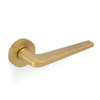H348SBPVD Valli David Chipperfield Lever on Round Rosette - Satin Brass PVD