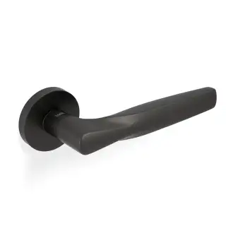 H359EDPVD Valli SOM New York Lever on Round Rosette - Dark Bronze PVD