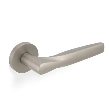 Click Here To Enlarge This Photo Of H359SNPVD Valli SOM New York Lever on Round Rosette - Satin Nickel PVD