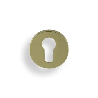 Click Here To Enlarge This Photo Of K1101SBPVD Valli Euro Profile Push-on Round Rosette Escutcheon - Satin Brass PVD