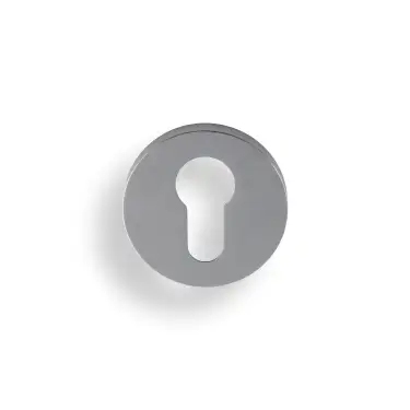 Click Here To Enlarge This Photo Of K1101SCPVD Valli Euro Profile Push-on Round Rosette Escutcheon - Satin Chrome PVD