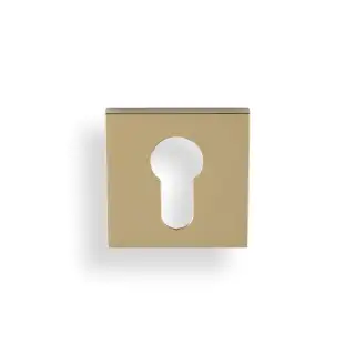 K1101SQPBPVD Valli Euro Profile Push-on Square Rosette Escutcheon - Polished Brass PVD