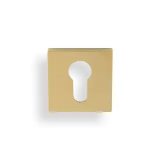 K1101SQSBPVD Valli Euro Profile Push-on Square Rosette Escutcheon - Satin Brass PVD