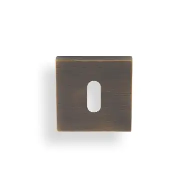 Click Here To Enlarge This Photo Of K1103SQAB Valli Lock Profile Push-on Square Rosette Escutcheon - Antique Brass